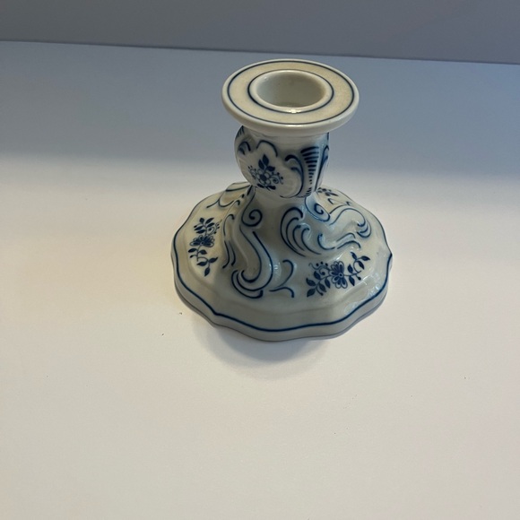 Other - Vintage Hutschenreuther Porcelain BLUE ONION Candlestick Candle Holder Floral